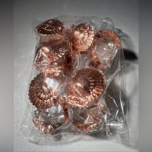 Turkey Napkin Rings Set 12 Bronze Metal Thanksgiving Fall Table Decor